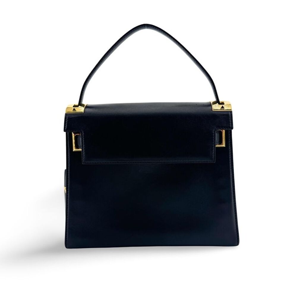 Valentino Garavani My Rockstud Satchel Leather Black Leather Handbag